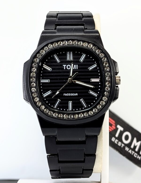 PXL_20260830_163243418.PORTRAIT.ORIGINAL~2 TOMI FaceGear Diamond Edition – Black Luxury Analog Watch