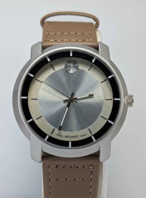 Movado BOLD Modern Two-Tone Dial Men’s Leather Watch